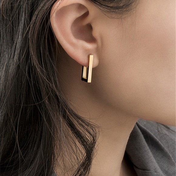 Rectangular earrings - Picture 2 of 4